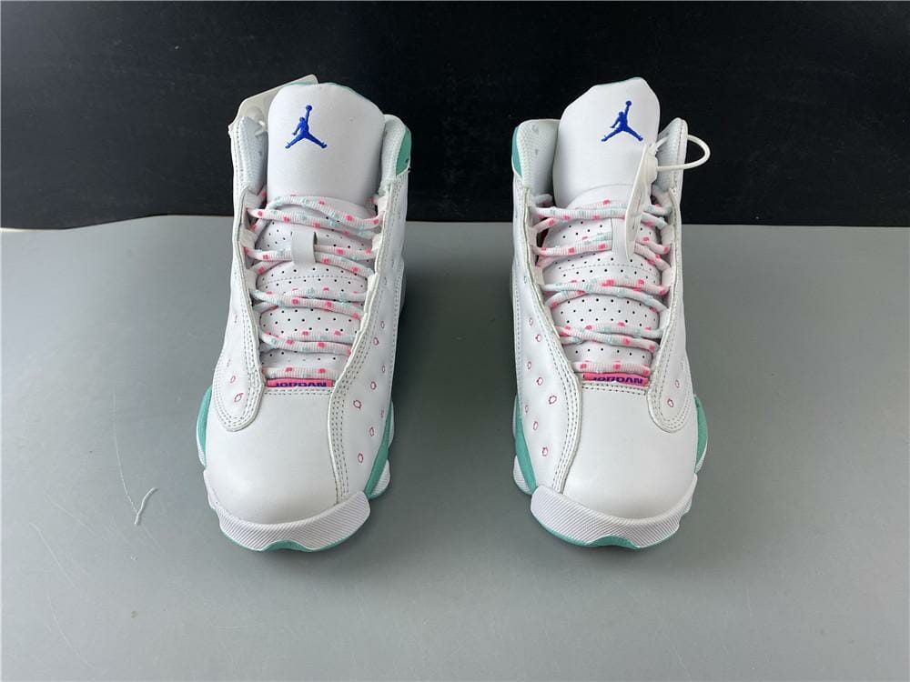 Jordan 13 Retro White Soar Green Pink (GS) Kids' - 439358-100 - US