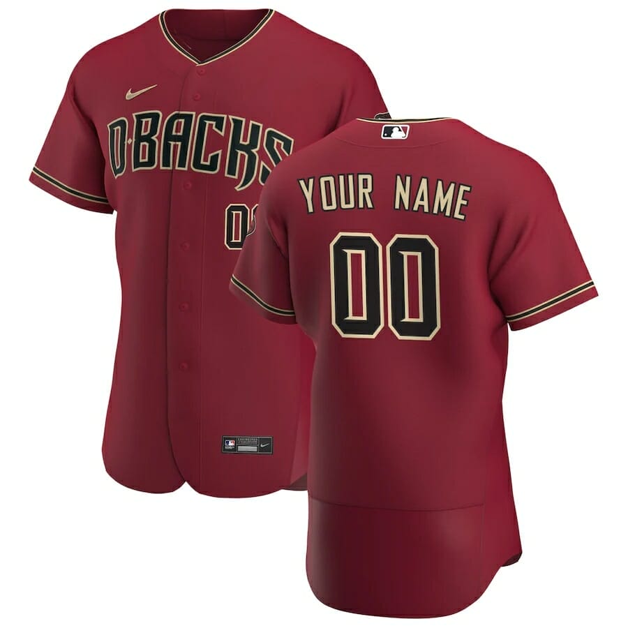 Arizona Diamondbacks Custom Name Number Baseball Jersey Crimson - Malcom  Terry