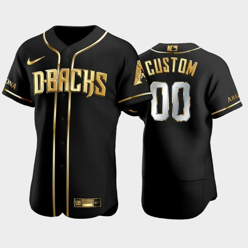 Arizona Diamondbacks Custom Name Number Black Gold Baseball Jersey - Malcom  Terry