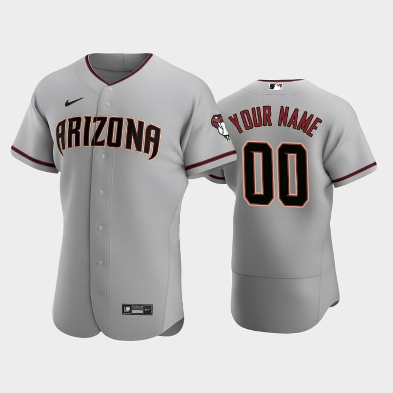 Arizona Diamondbacks Custom Name Number Road Baseball Jersey Gray - Malcom  Terry