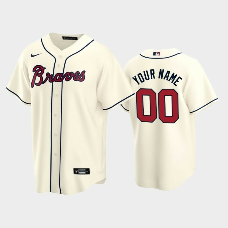 Atlanta Braves Custom Name Number Cool Base Baseball Jersey Cream - Malcom  Terry