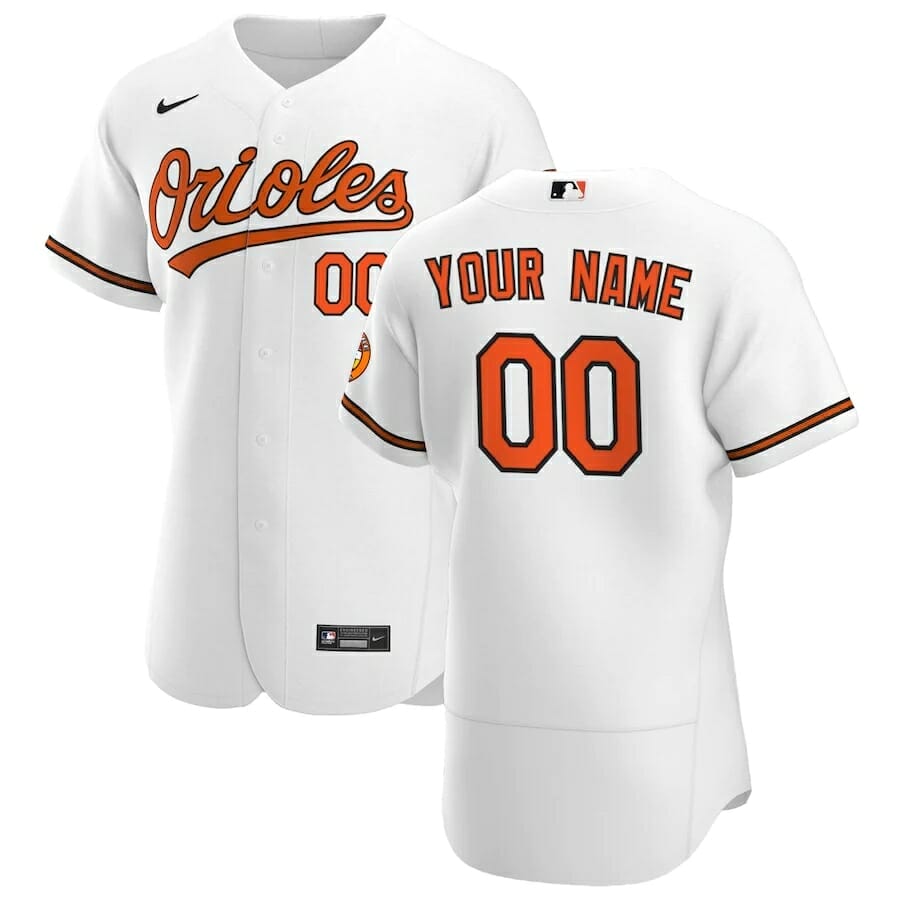 Baltimore Orioles Home Custom Name Number Baseball Jersey White