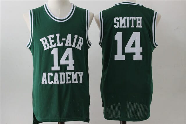 Smith #14 Bel-Air Academy Basketball Jersey Sewn White - Malcom Terry