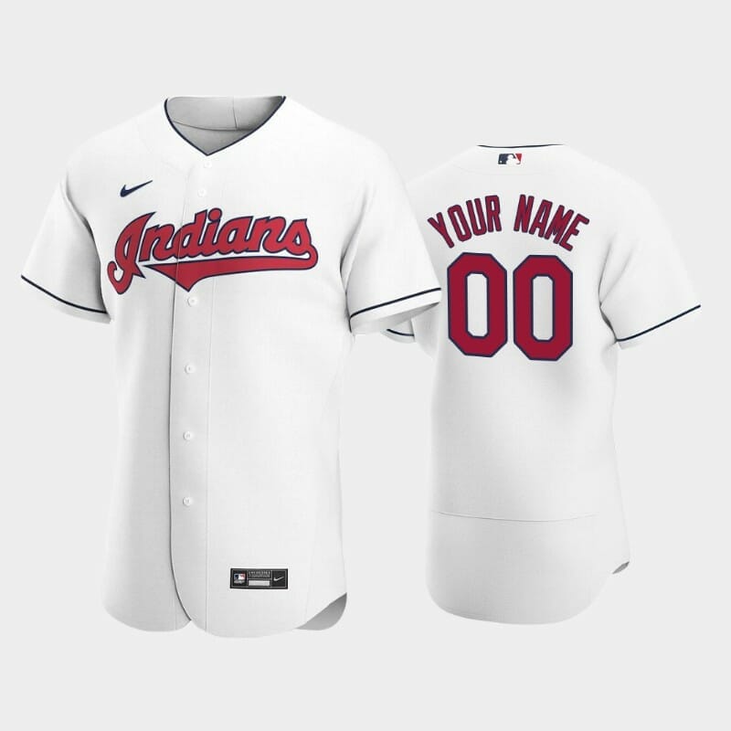 Cleveland Indians Custom Name Number Home Baseball White Jersey - Malcom  Terry