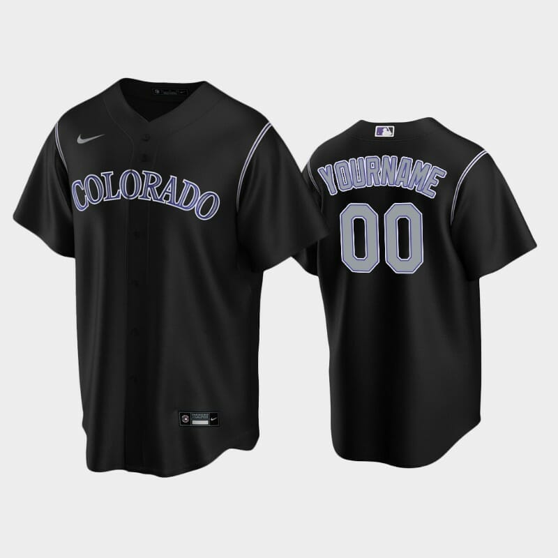 Colorado Rockies Custom Name Number Coolbase Baseball Jersey Black - Malcom  Terry