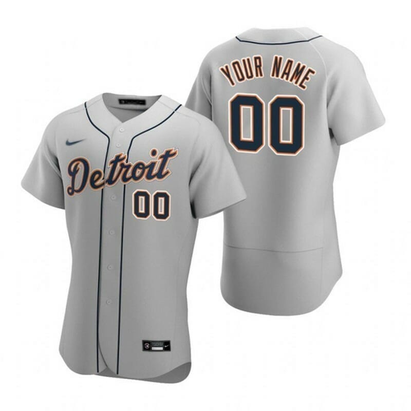 Detroit Tigers Custom Name Number Flexbase Baseball Jersey Gray