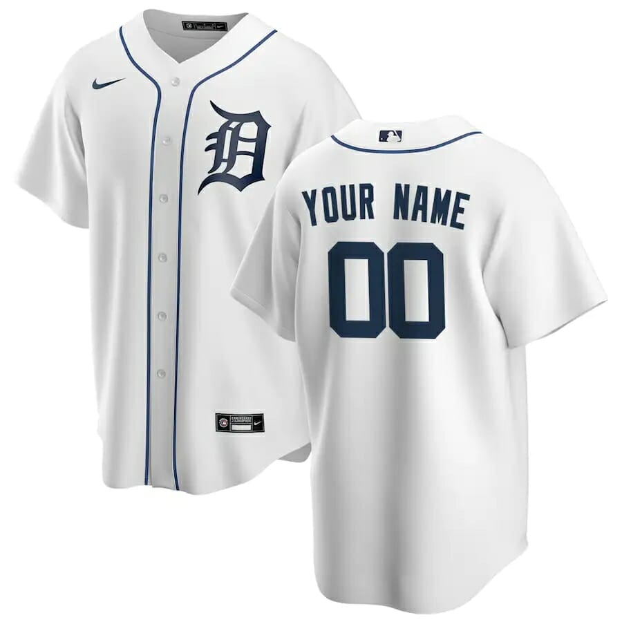 Detroit Tigers Custom Name Number Baseball Jersey White Golden - Malcom  Terry