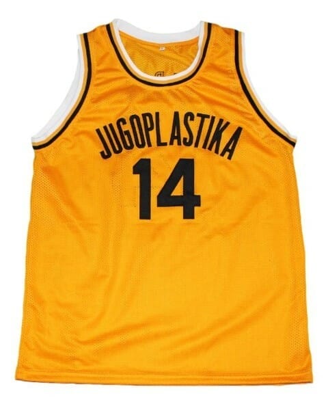 Retro Dino Radja #14 Jugoplastika Basketball Jersey Sewn Custom Any Name  Number