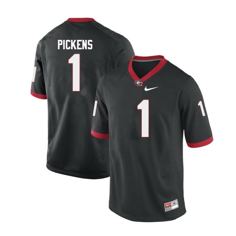 Georgia Bulldogs #1 George Pickens NCAA Football Jersey Red - Malcom Terry