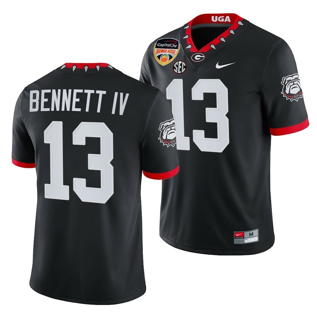 HOT] New UGA #13 Stetson Bennett Jersey Orange Bowl White