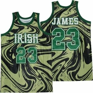 NCAA Notre Dame Fighting Irish 23 Lebron James Green Basketball Men Jersey