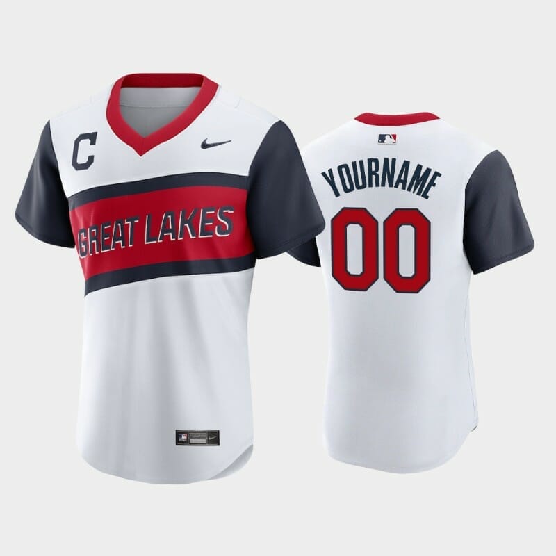Little League Classic Indians Custom Name And Number Jersey White