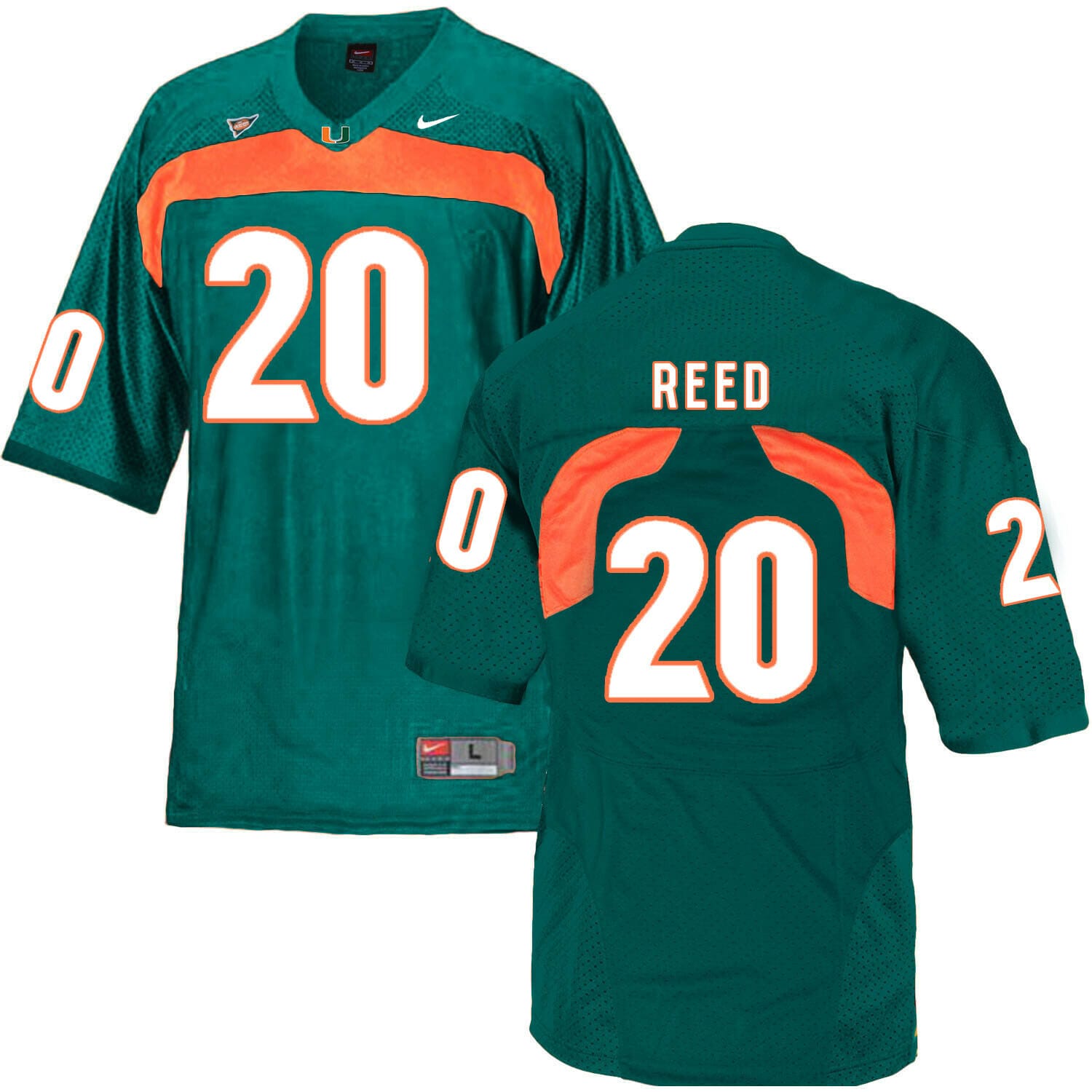 Miami Hurricanes #20 Ed Reed NCAA College Football Jersey Green