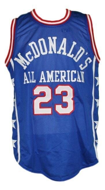 DIANRUO Blue and White Bryant Mcdonalds All American Blue Stitched Basketball Jersey #33