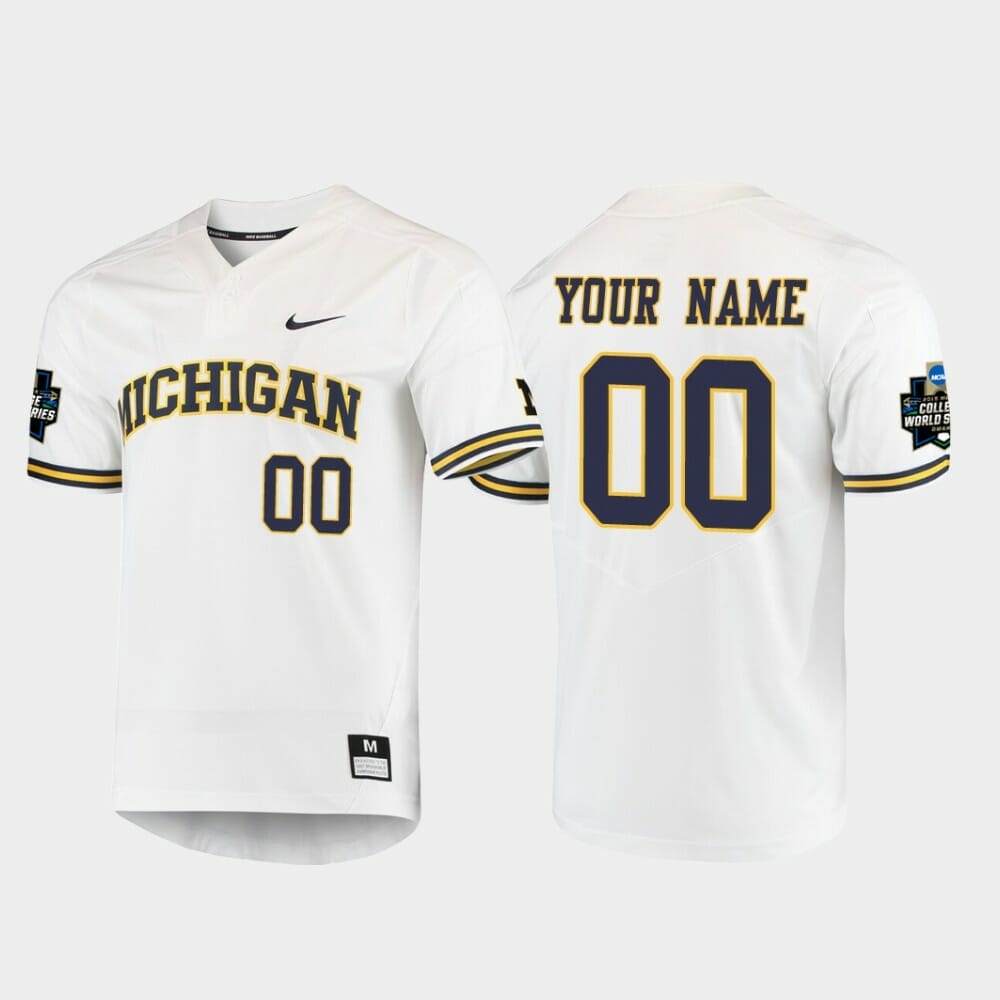 Michigan Wolverines Custom Name Number White College Baseball Jersey -  Malcom Terry