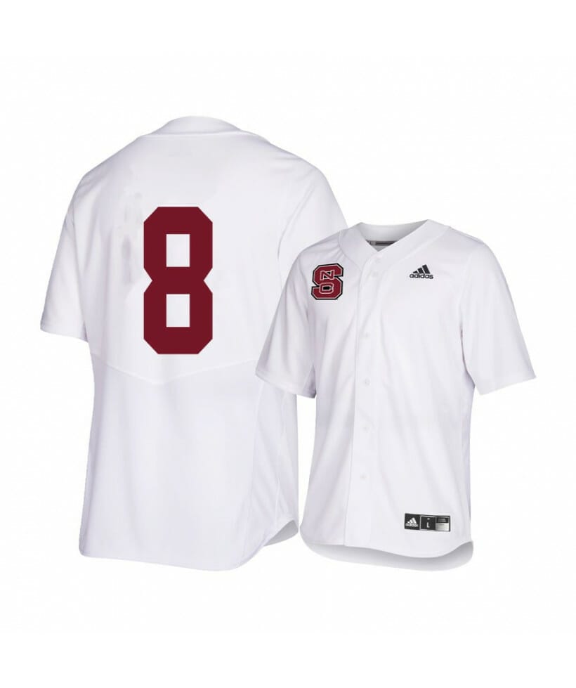Custom NCAA Baseball Jersey NC State Wolfpack Name and Number College White