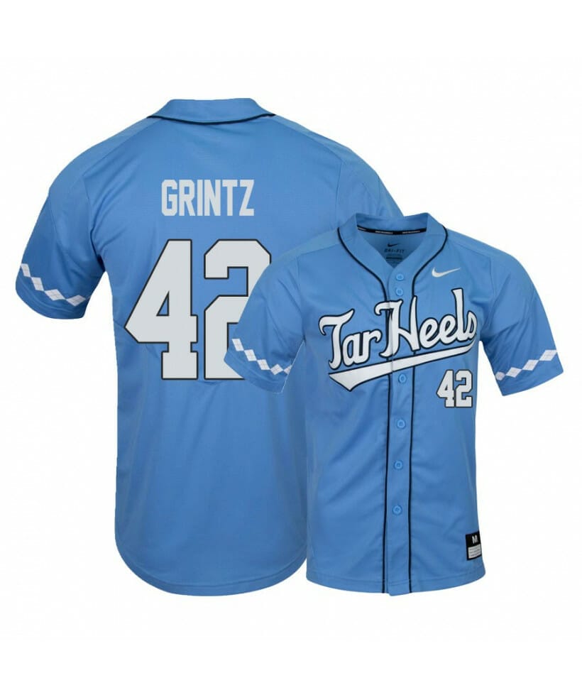 North Carolina Tar Heels Jersey 5 Eric Grintz White Elite Baseball