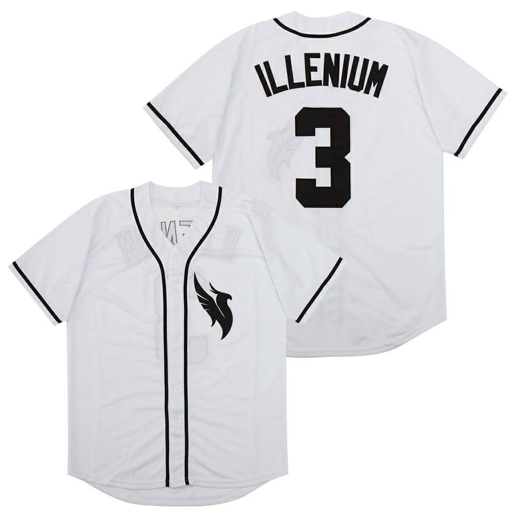 Singer Illenium #3 Movie Baseball Jersey Diamond Fashion Hip Hop White -  Malcom Terry