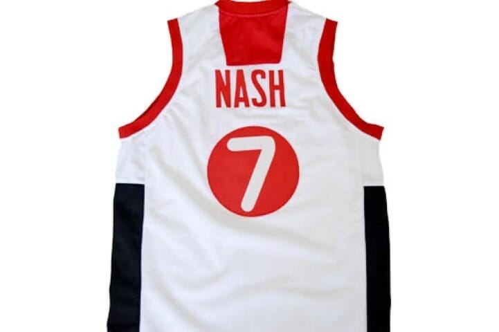 Steve Nash #7 Team Canada Basketball Jersey White - Malcom Terry