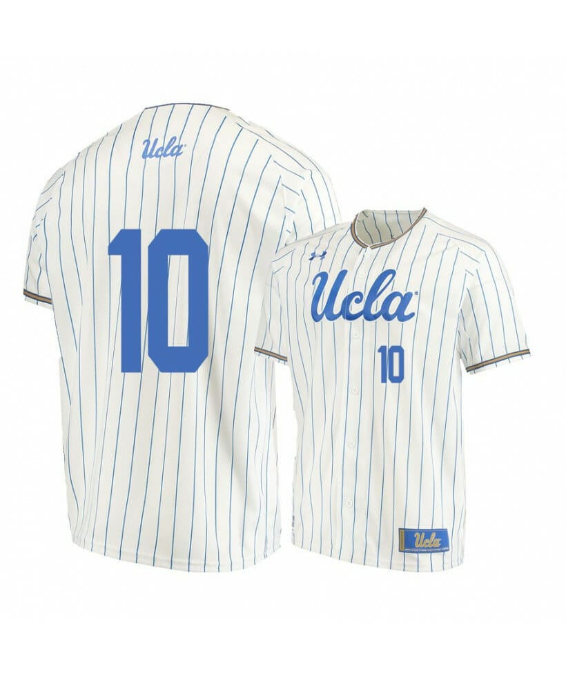 Men's Nike White/Blue UCLA Bruins Pinstripe Replica Full-Button Baseball  Jersey