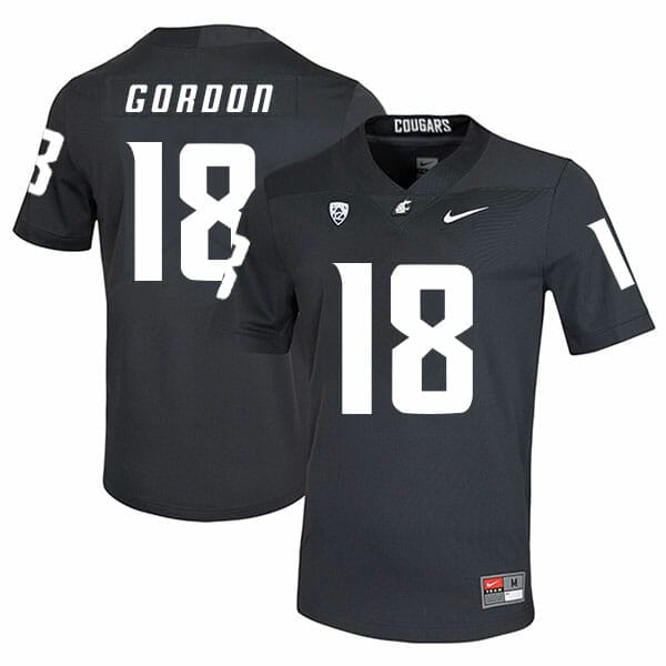 Washington State Cougars #18 Anthony Gordon NCAA Football Jersey Black -  Malcom Terry