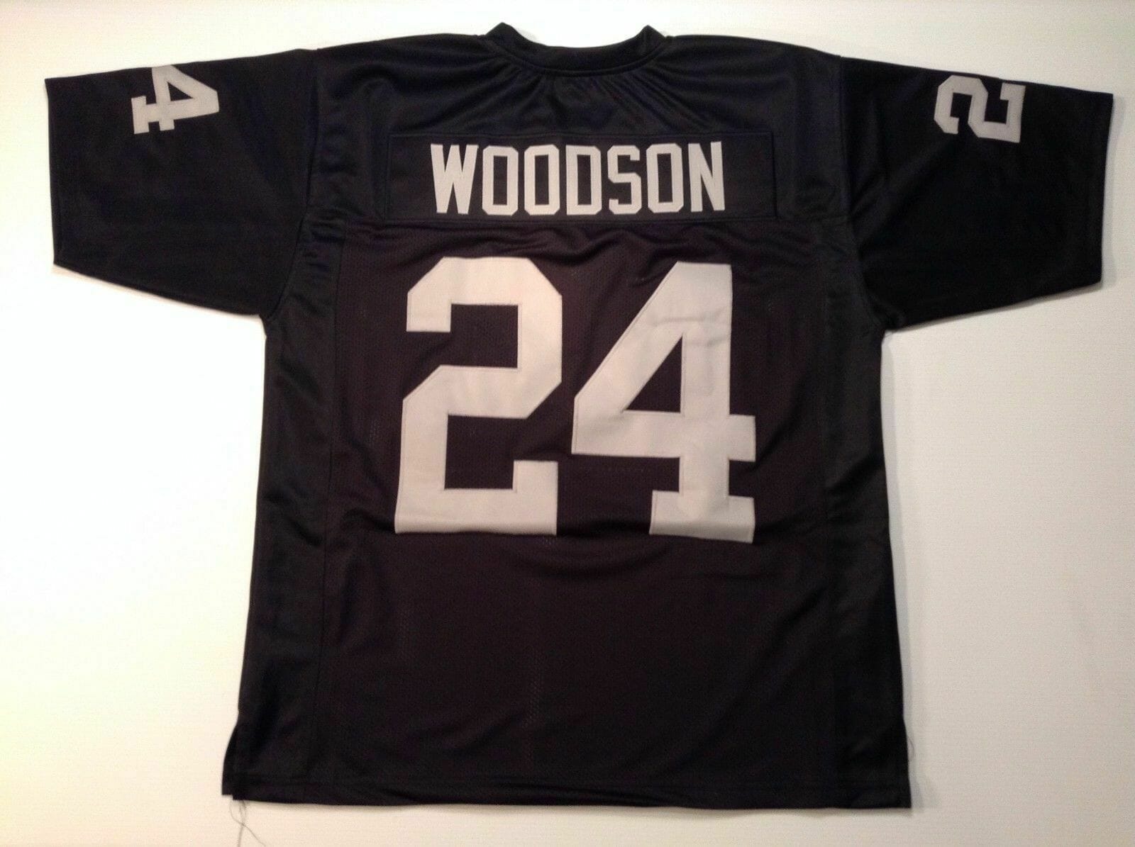 UNSIGNED CUSTOM Sewn Stitched Charles Woodson Black Jersey