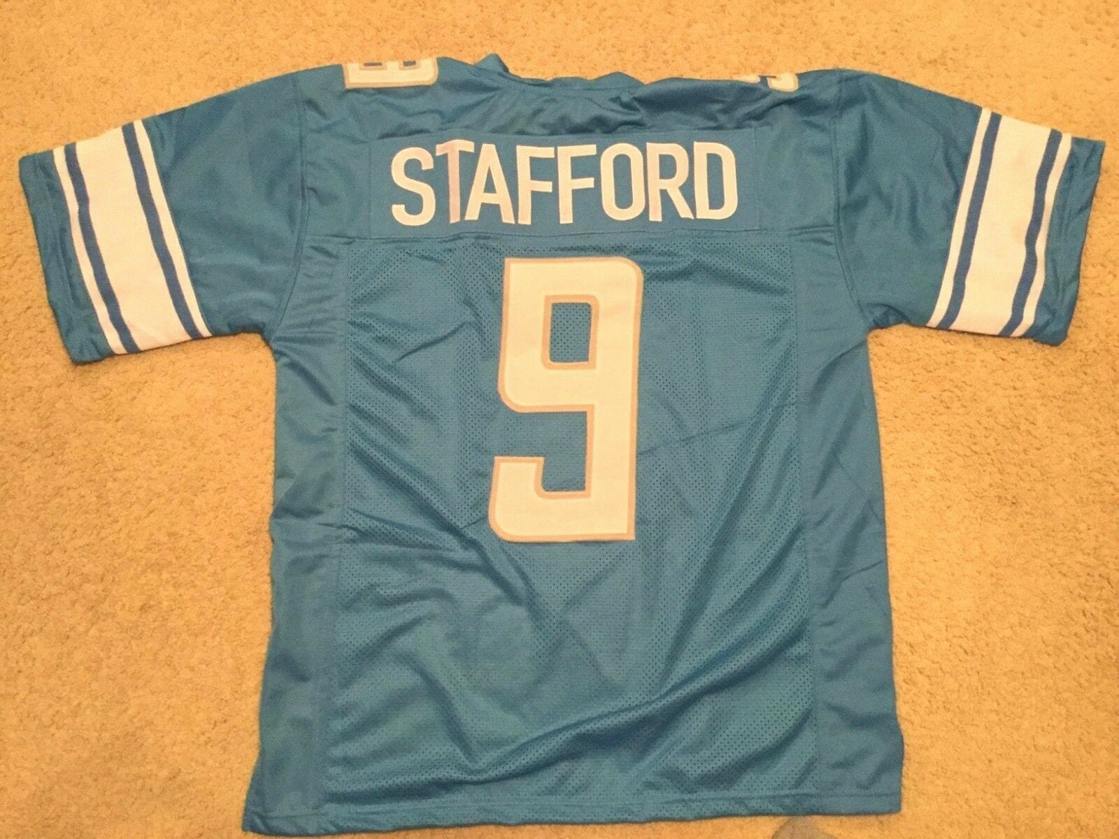 Matthew Stafford Sewn Stitched Bone Jersey Unsigned Custom