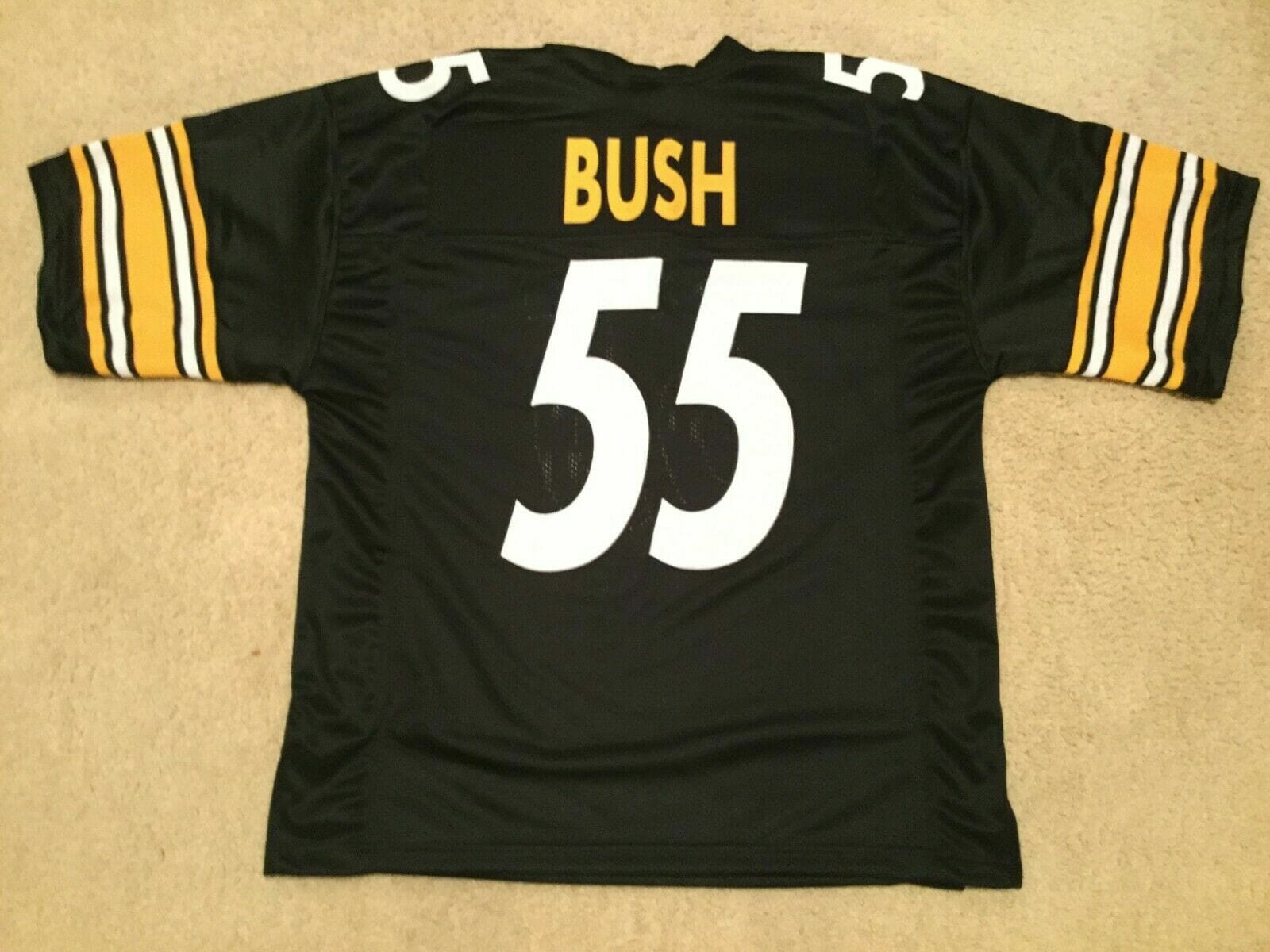 UNSIGNED CUSTOM Sewn Stitched Devin Bush Black Jersey - Malcom Terry