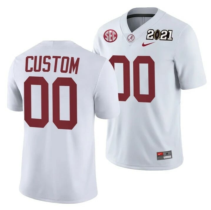 Trending] New Personalized Alabama Jersey White Crimson