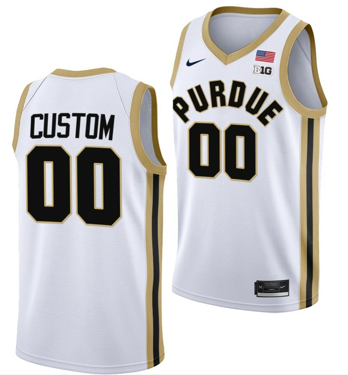 Custom College Basketball Jerseys Purdue Boilermakers Jersey Name and Number White