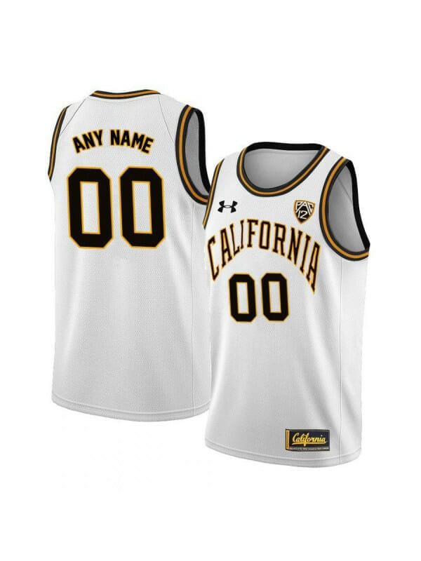 Custom College Basketball Jerseys Cal Bears Jersey Name and Number White Throwback