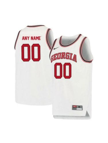 Custom College Basketball Jerseys Georgia Bulldogs Jersey Name and Number Elite White