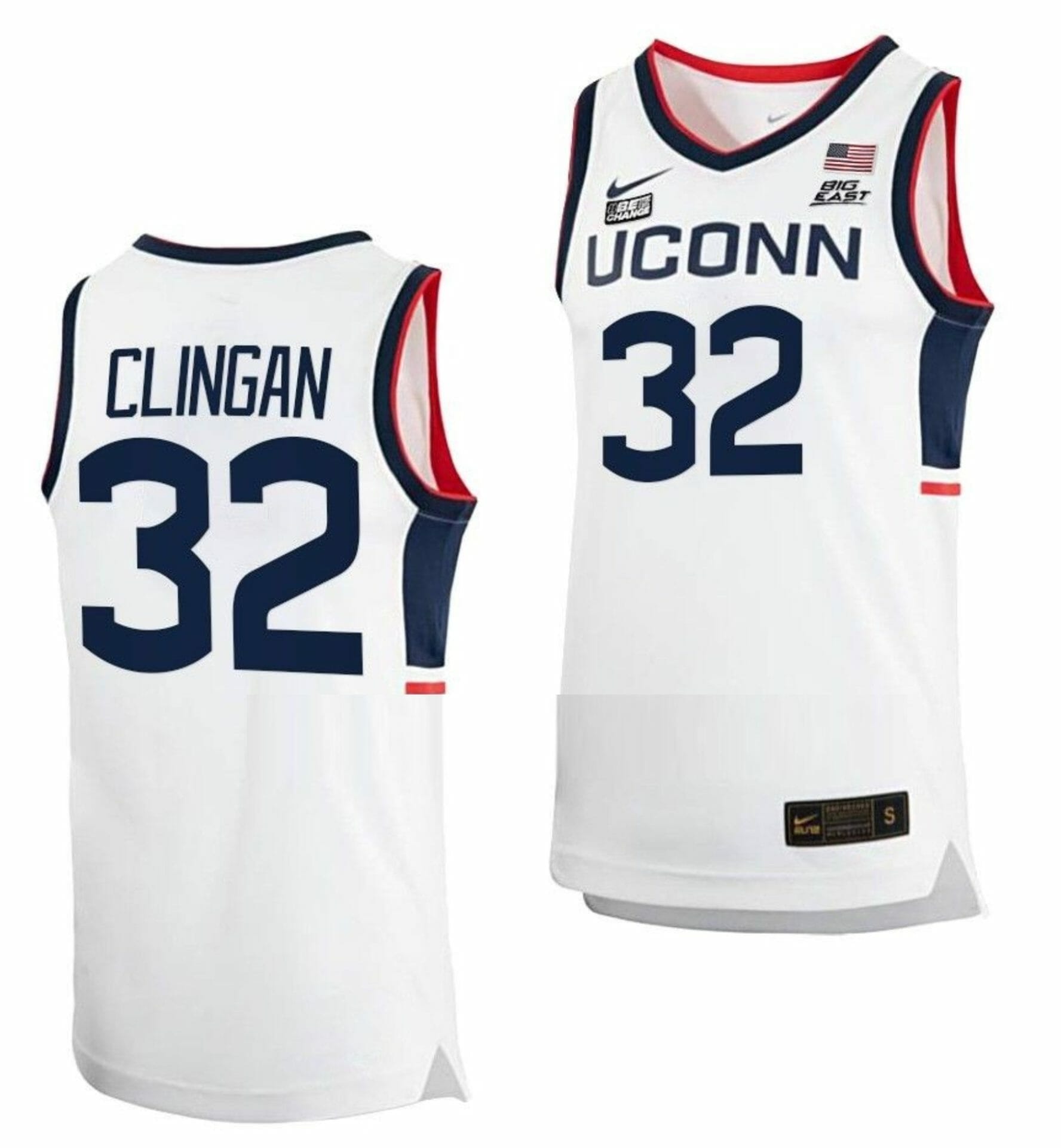 UConn Huskies College Basketball Jersey Custom Replica White