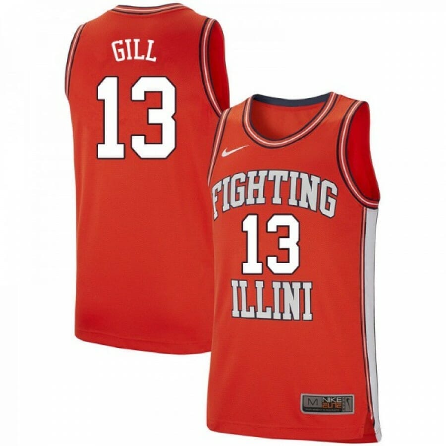 Nike Men's Illinois Fighting Illini #1 Orange Replica Basketball Jersey
