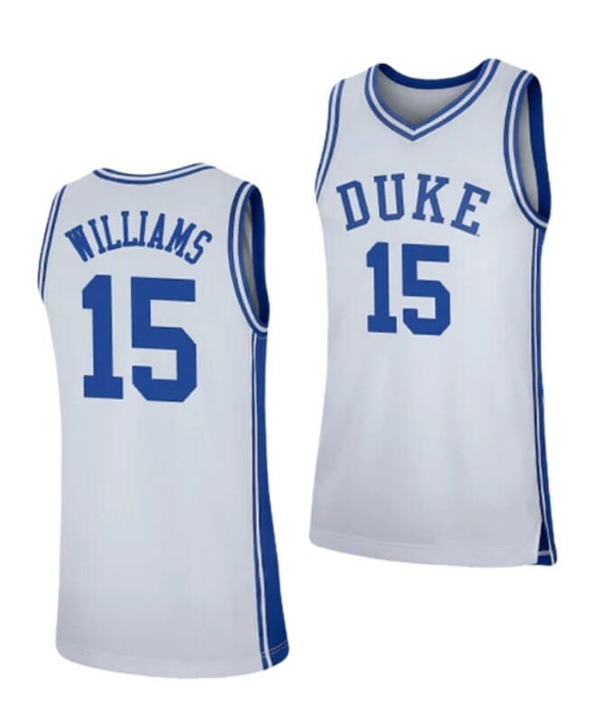 Custom College Basketball Jerseys Duke Blue Devils Jersey Name and Number V-Neck Elite White