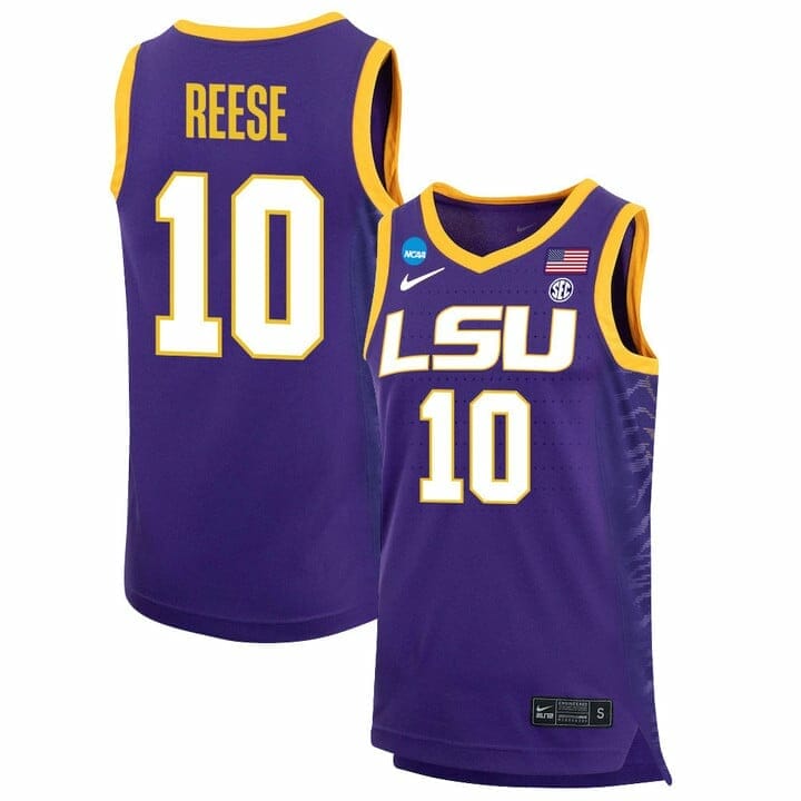 Angel Reese Jersey LSU Tigers 2023 NCAA Basketball National Champions Purple #10