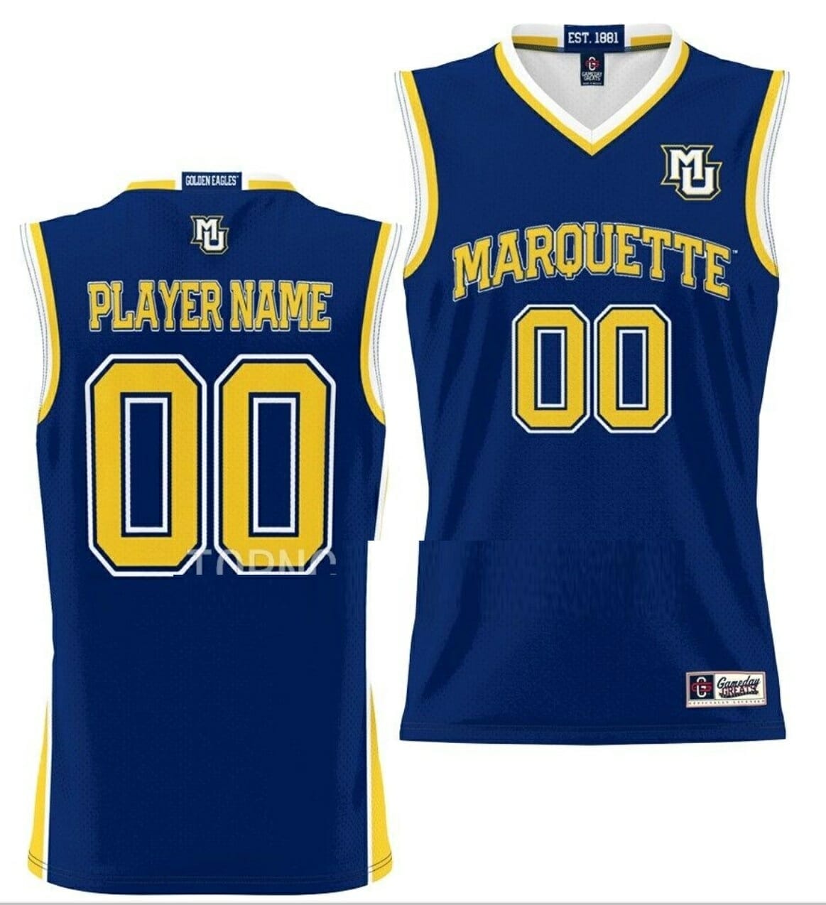 Available] New Custom Marquette Golden Eagles Jersey Blue