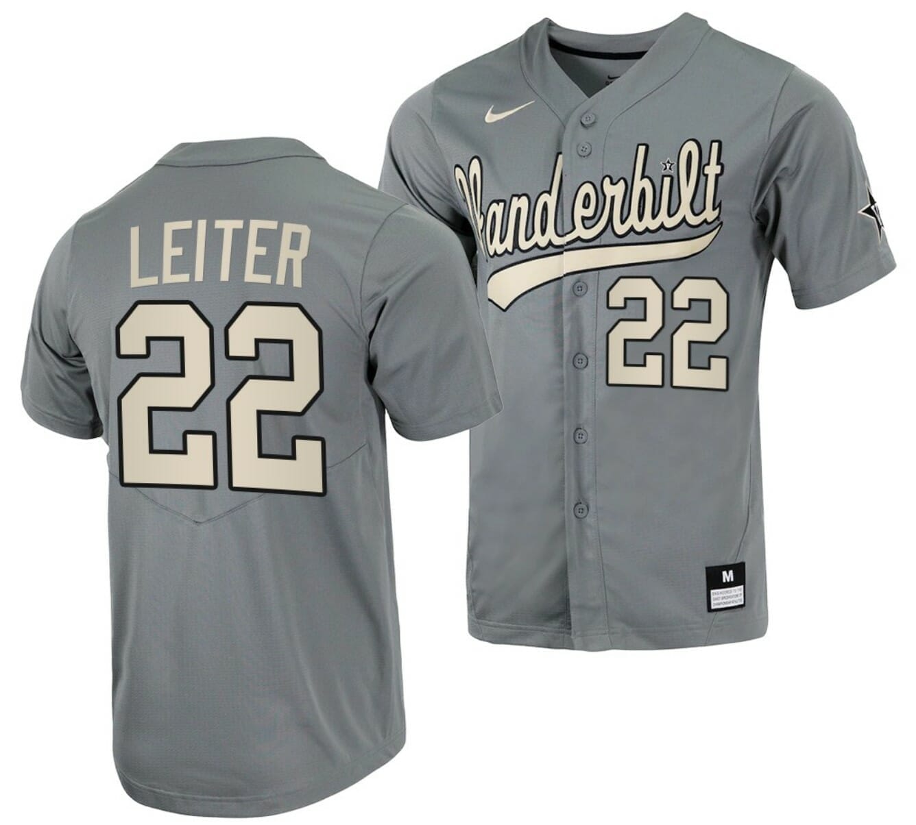 Available] Get New Jack Leiter Jersey Vanderbilt Grey #22