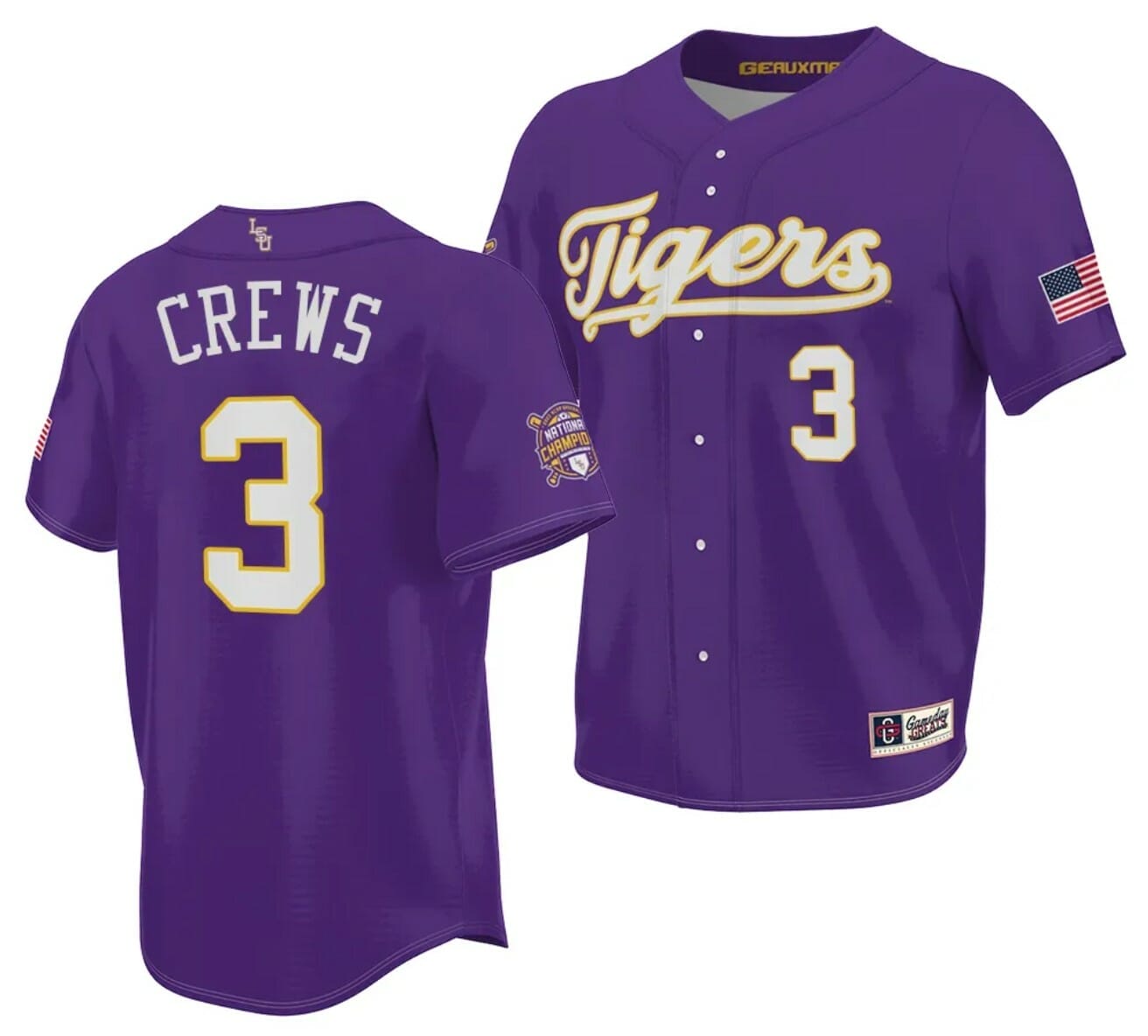 Trending] New Dylan Crews Jersey LSU Tigers Purple 2023 WS