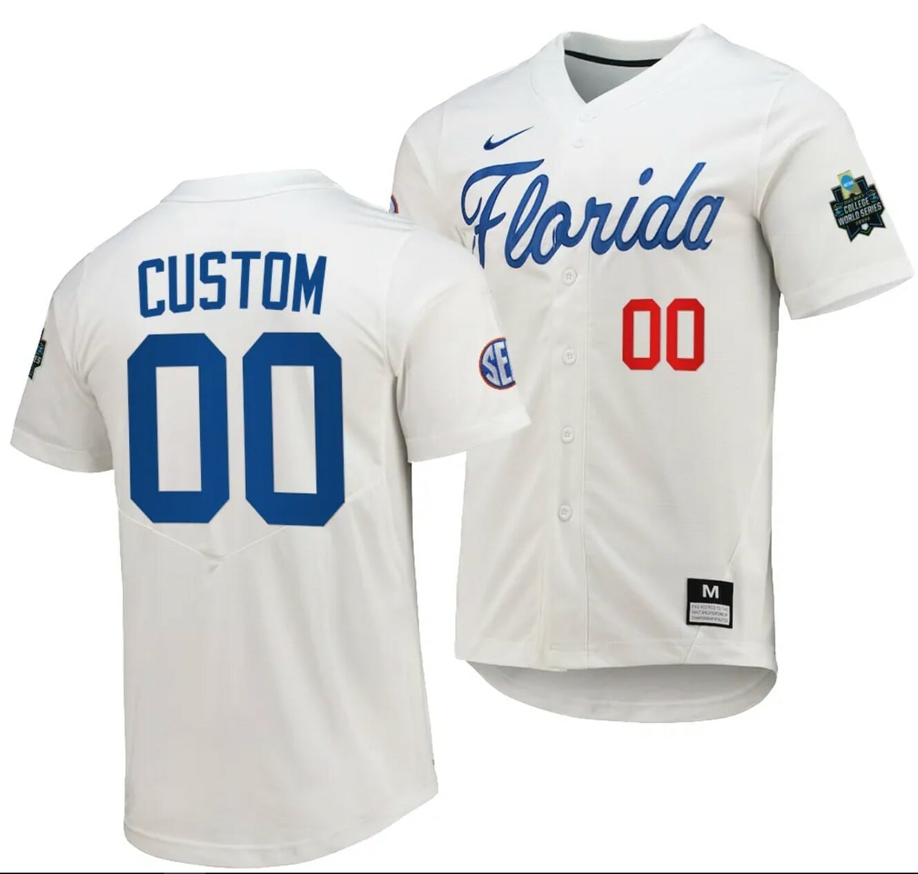 Custom Florida Gators Baseball Jersey Name and Number NCAA College White
