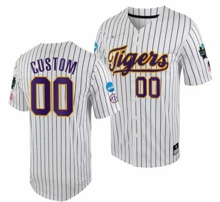 Custom Logo Name Number White Pinstripe Baseball Jersey