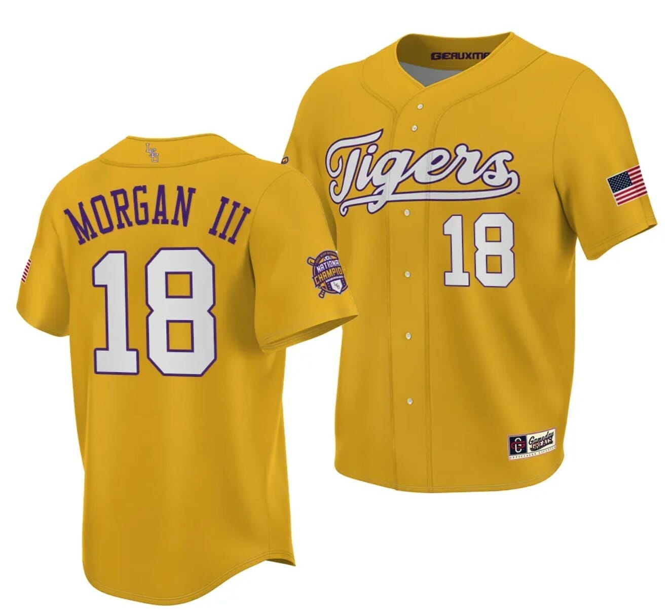 LSU Tigers Baseball Jersey Tre Morgan #18 National Champions NCAA College Stitched White