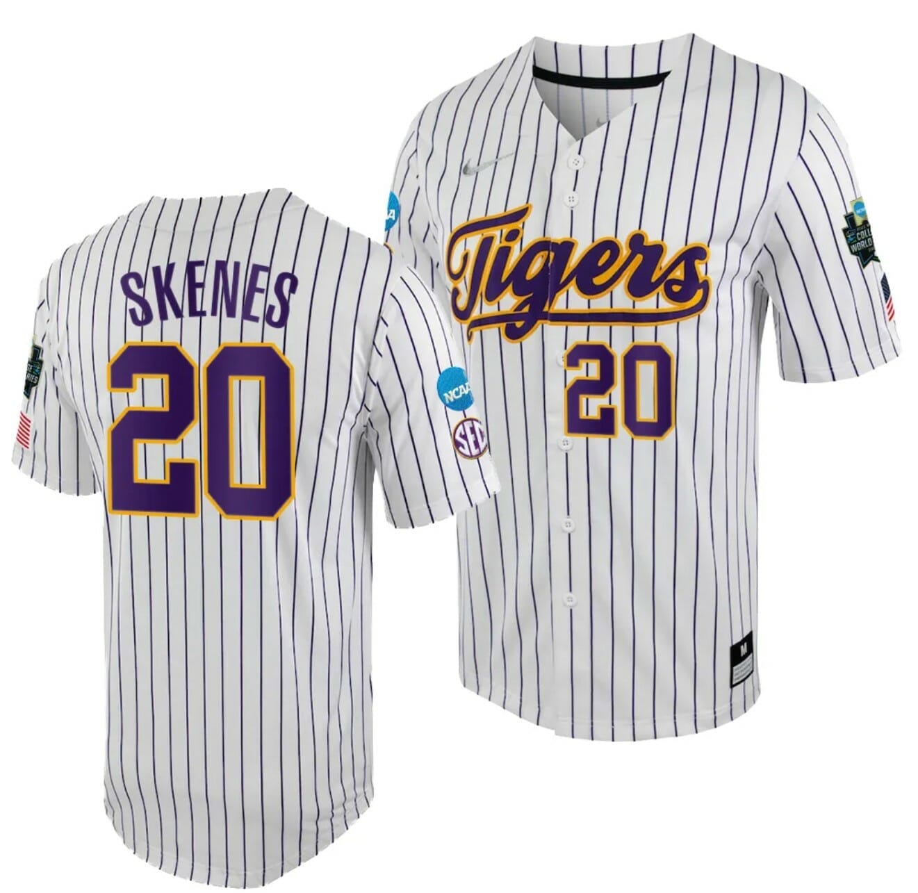 Hot] Buy New Paul Skenes Jersey LSU Tigers White Purple WS