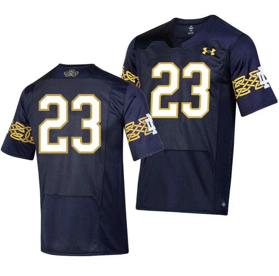 NCAA Football Jersey Notre Dame #23 College 2023 Aer Lingus Classic Navy