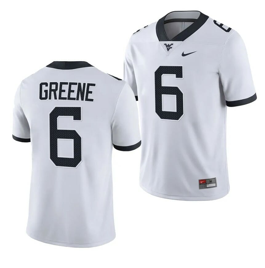 Hot] Buy New Garrett Greene Jersey #6 West Virginia White