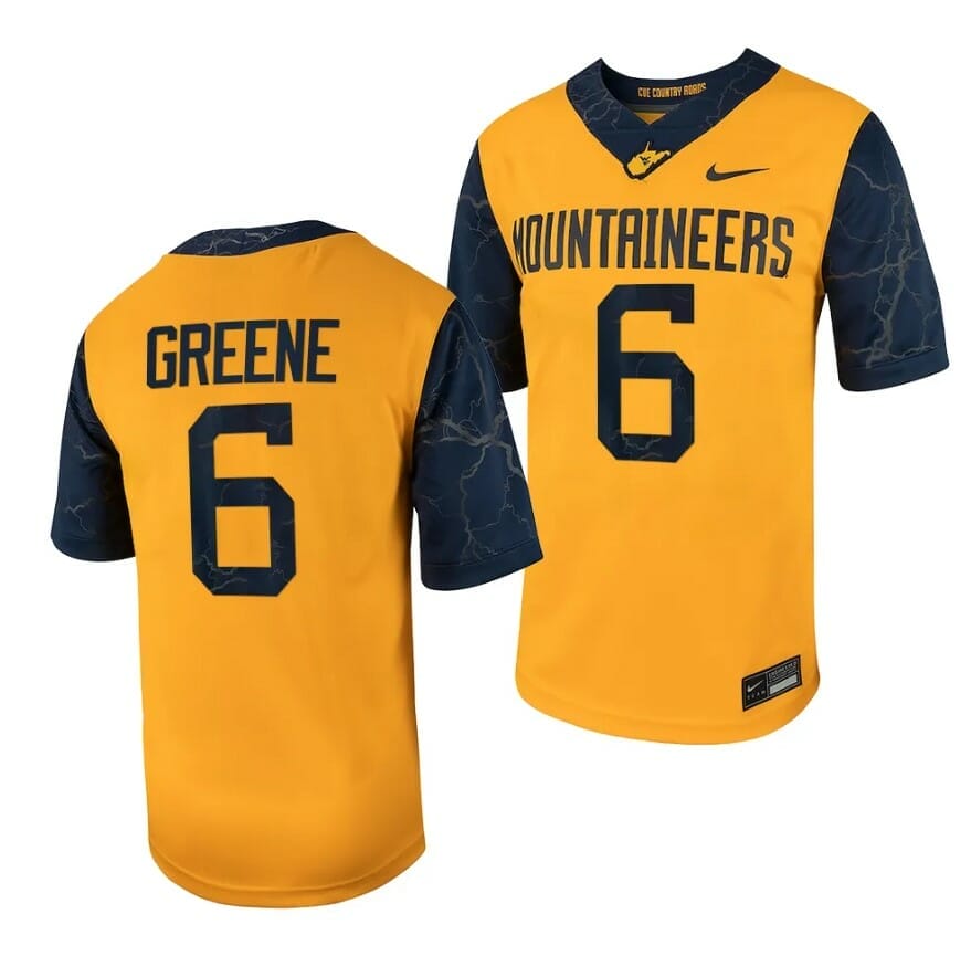 Pat White West Virginia Mountaineers Signed #5 Gold Jersey