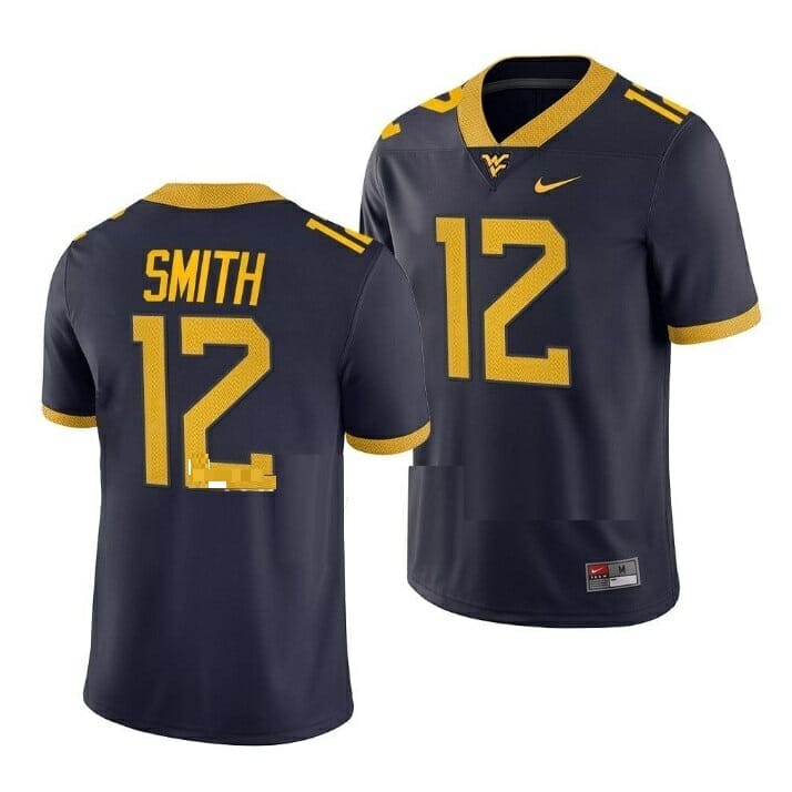Hot] Buy New Geno Smith Jersey #12 West Virginia Navy