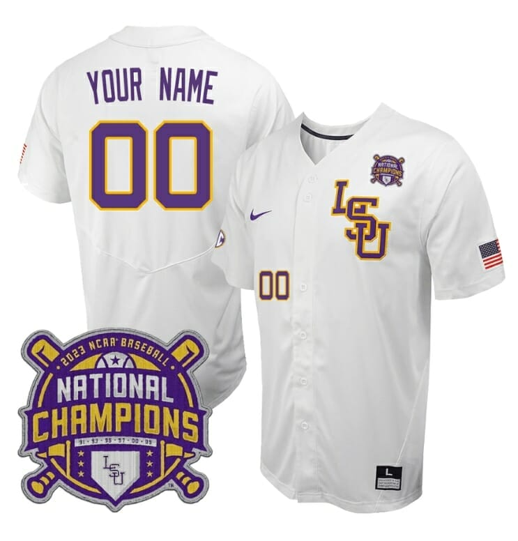 Available] Get New Custom LSU Tigers Jersey White 2023 WS
