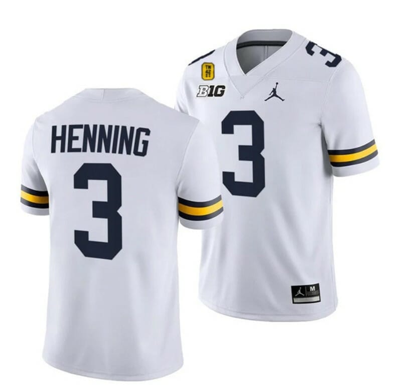 Tom Brady Michigan Wolverines Unsigned White Jersey Looking