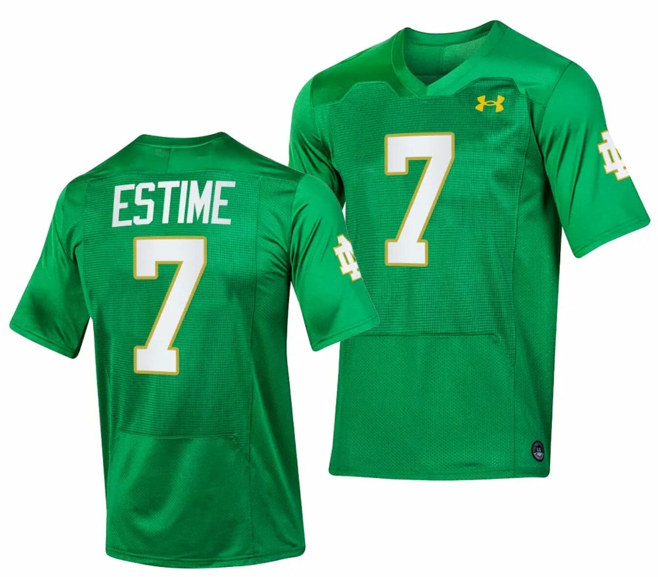 Audric Estime Signed #7 Notre Dame Green Custom Jersey